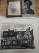 A Ltd Ed print, after Roger Hampson, miner, num 3/20, 28 x 20cm, a print after Myers, Lavenham