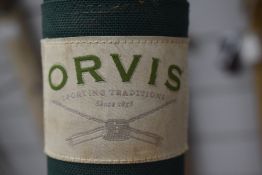 Orvis frequent flyer 7 pc 8ft 6 in medium flex rod in olive green travel tube