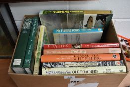 A selection of fishing and hunting books