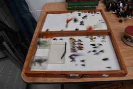 A selection of fly fishing flies and lures