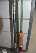 A shakespeare Alpha 1650-255 and a milbro fiberglass fishing rod