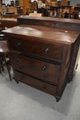 A 19th Century oak country style mule chest having open flap to top and three lower drawers, width