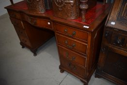 A reproduction Regency pedestal desk