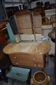 A vintage ply kidney shaped dressing table