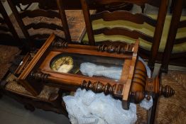 A stained frame Vienna style wall clock having eagle finial