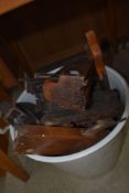 A large collection of vintage wood moulding planes etc, some named