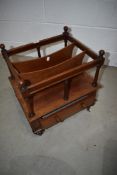 A 19th Century mahogany Canterbury , castors stamped Copes and Collinson, nice quality