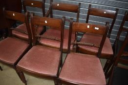 A set of six (five plus one) 19th Century mahogany dining chairs