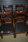 A set of four 19th Century mahogany dining chairs