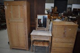 A traditional limed oak bedroom suite in the priory style