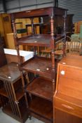 A Victorian mahogany five tier etage with drawer to base and turned supports, height approx. 155cm