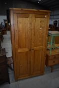A modern pine wardrobe