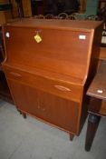 A vintage teak bureau, width approx. 76cm