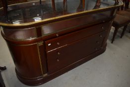 A large glazed shop counter having drawer base, width approx. 175cm