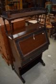 A late 19th or early 20th Century mahogany bureau of nice proportions having blind fretwork and