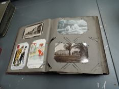 A vintage Postcard album containing Military, Silks, Guinness Brewery x5 etc