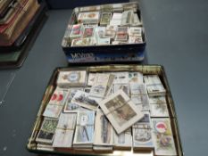 Two tin boxes of Cigarette Cards, sets, parts sets and odds, mainly Wills