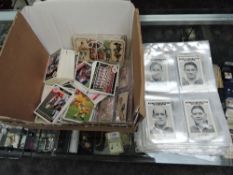 A box of mainly Football Cards including Holloway, Donaldsons, Barrat, Chix, Junior Pastimes etc