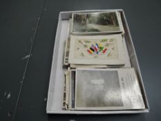 A box of vintage Postcards, various