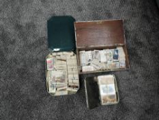 Three boxes of Cigarette Cards and Cigar Cards, many subjects and manufactures, several hundred