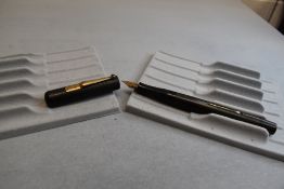A Mabie Todd & co Swan Self Filler leverfill fountain pen in BHR (discoloured), screw cap, with Swan