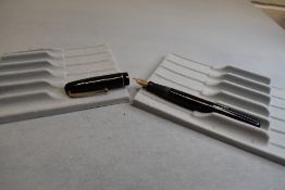 A Mabie Todd & Co Swan 3160 Self filler leverfill in black, single band to cap, with Swan No1 nib.