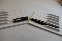 A Mabie Todd & Co Blackbird 5261 Self filler Leverfill fountain pen, in chased BHR, a Blackbird nib.