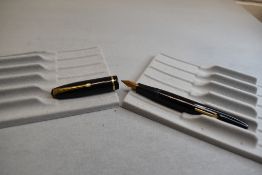 A Conway Stewart 15 leverfill fountain pen in black with single band to cap having Conway Stewart
