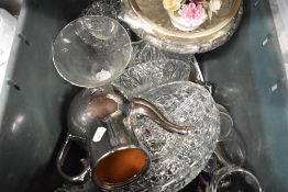 A selection of ceramics and glass wares including large cut glass vase