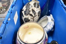 A selection of ceramics and glass wares including large vases