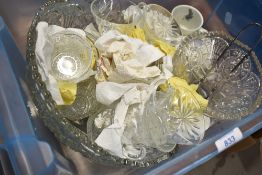 A selection of glass wares including punch bowl set