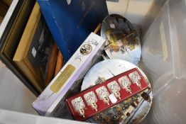 A selection of ceramics and glass wares including display plates