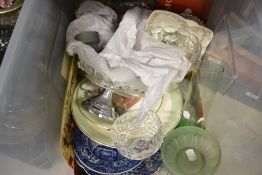A selection of ceramics and glass wares including Spode dishes