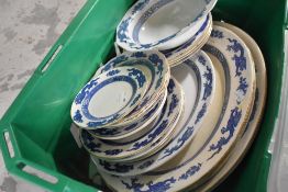 A selection of blue and white wears by Cauldon and similar in a dragon design