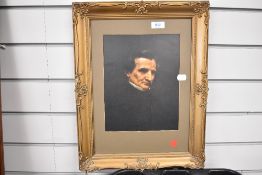 A vintage print in an ornate frame