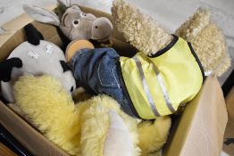 A selection of soft toys and teddy bears