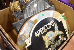 A selection of mirrors and reproduction signs