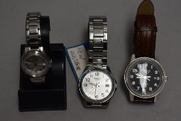 A his and hers pair of Casio day date wrist watches no: 5308 & 5337, both having Arabic numeral