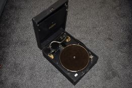 An early 20th century shellac record player or Gramophone by Mastertone