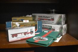 A selection of die cast model Eddie Stobart trucks or wagons