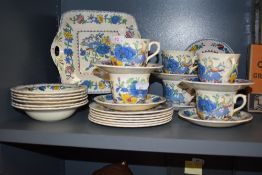 A collection of Masons 'Regency', including cups and saucers, plates and bowls.