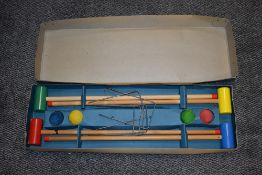 A vintage Junior croquet games set with original box