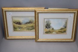 Jeanne Hartshorne (British b1948) a pair of watercolours, rural landscapes, framed and glazed,
