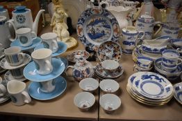 A selection of late 19th century hard paste tea wares including five bowls, miniature tea pot and