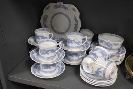 A part tea service in a traditional Dragon design