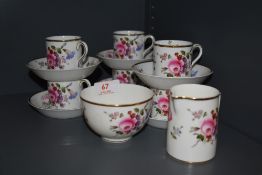A set of six coffee canisters with cream and sugar bowl by Cauldon china