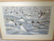 A watercolour, Michael Warren, Goldeneyes, signed and dated (20)05, 60 x 90cm, plus frame and