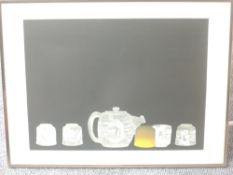 A Ltd Ed print, after Liao, Peaceful Time, Chinese teapots, signed, and num 3/15, 50 x 63cm, plus