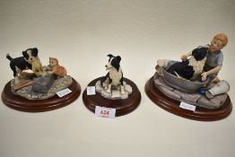 Three Border fine arts studies; Helping hands RR05,Bath time B0086 and Jess JH20.