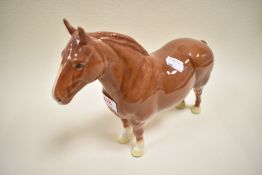 A Beswick Suffolk punch 'Hasse dainty' 1359, dark chestnut,restored.